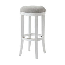 Load image into Gallery viewer, Solid Wood Swivel Backless Bar Height Chair With Footrest 30" - Gray And Antiqued White