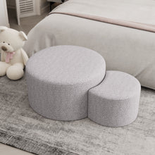 Load image into Gallery viewer, Upholstered Nesting Coffee Tables, Side Table, Footrest, Ottoman & Seat For Living Room Bedroom Entryway Office (Set of 2) - Beige