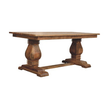 Load image into Gallery viewer, Solid Wood Double Pedestal Base Dining Table - Brown