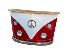 Load image into Gallery viewer, Metal And Wood Peace Van Bar Server - Red And White
