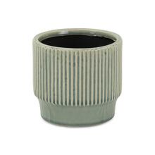 Load image into Gallery viewer, Striped Round Pot Planter (487432) - Green