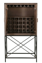 Load image into Gallery viewer, Solid Wood Two Door Carved Wine Cabinet - Brown
