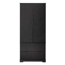 Load image into Gallery viewer, Fluted Kitchen Pantry Cabinet With 2 Large Drawers & 8 Door Spice Rack
