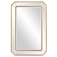 Load image into Gallery viewer, Recatngle Leaf Mirror With Angled Corners Frame - Gold