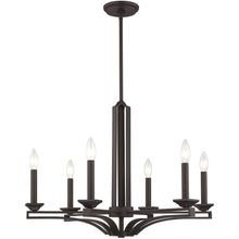Load image into Gallery viewer, 27'' Six-Light Dimmable Chandelier With Shades - Bronze