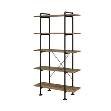Load image into Gallery viewer, Five Tier Etagere Bookcase - Brown / Black