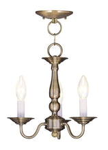 Load image into Gallery viewer, 11" Three Light Dimmable Chandelier With Shades - Antiqued Brass