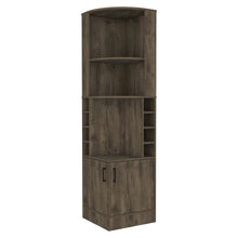 Load image into Gallery viewer, Corner Bar Cabinet With Two Doors - Dark Brown