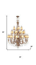 Load image into Gallery viewer, Multi Light Metal Dimmable Chandelier With Shades - Gold / Clear