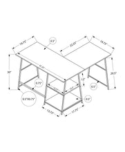 Load image into Gallery viewer, Computer Desk, Home Office, Corner, Storage Shelves, L Shape, Work, Laptop, Marble Look Laminate, Contemporary, Modern