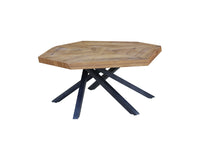 Load image into Gallery viewer, Solid Wood And Iron Free Form Coffee Table - Brown And Dark Gray