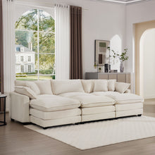 Load image into Gallery viewer, Modern Oversized Modular Cushion Sofa With Ottoman, Low Back, Deep Seating Sofa Set