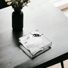 Load image into Gallery viewer, Square Tabletop Cigar Ashtray - Clear / Ash