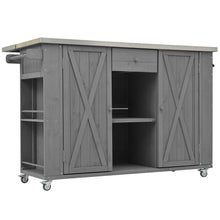 Load image into Gallery viewer, Outdoor Kitchen Island With Stainless Steel Top, Ample Storage Space, Towel And Spice Racks And A Bottle Opener