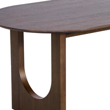 Load image into Gallery viewer, 79" Solid Wood Mirrored Double Pedestal Base Oval Dining Room Table - Walnut