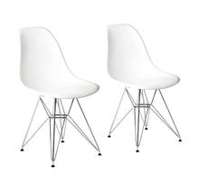 Load image into Gallery viewer, Heavy Duty Plastic Dining Side Chairs (Set of 2) - White / Silver