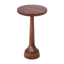 Load image into Gallery viewer, Modern Mango Wood Round End Table With Pedestal Base - Honey