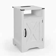Load image into Gallery viewer, Farmhouse Nightstand, Charging Station & Storage