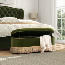 Load image into Gallery viewer, Melinda - Oval Tufted Bullion Fringe Storage Bench