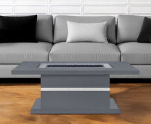 Load image into Gallery viewer, 52" Wood And Faux Crystal Pedestal Coffee Table - Gray