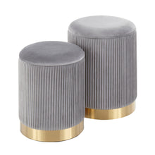 Load image into Gallery viewer, Marla - Contemporary Nesting Pleated Ottoman Set