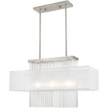 Load image into Gallery viewer, 26" Three Light Dimmable Chandelier With Shades - Nickel