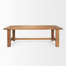 Load image into Gallery viewer, 95" Reclaimed Wood Trestle Base Dining Table - Brown