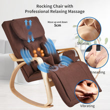 Load image into Gallery viewer, Full Massage Function Air Pressure Comfortable Relax Rocking Chair, Lounge Chair Relax Chair With Cushion - Brown