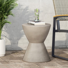 Load image into Gallery viewer, Outdoor Hourglass Shaped Side Table - Light Gray