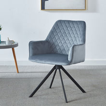 Load image into Gallery viewer, Modern Desk Chair No Wheel, Ergonomic Office Chair Home Office Upholstered Chair, Computer Chair For Bedroom, Reception Room, Living Room With Metal Legs - Blue