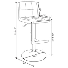 Load image into Gallery viewer, Lenny - Upholstered Adjustable Bar Stool (Set of 2) - White