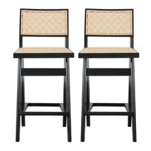Load image into Gallery viewer, Keira - Bar Stool (Set of 2) - Black / Rattan
