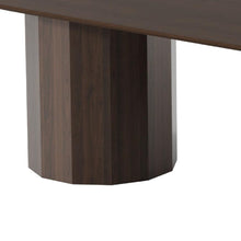Load image into Gallery viewer, 86'' Double Pedestal Base Oval Wood Dining Table - Walnut