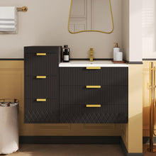 Load image into Gallery viewer, Wall Mounted Floating Cabinet With Side Cabinet Combo, Rectangular Ceramic Sink Vanity