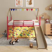 Load image into Gallery viewer, Jack - House Loft Bed With Slide And Curtain Set