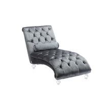 Load image into Gallery viewer, Velvet Chaise Lounge Indoor, Button Tufted Upholstered Chaise Lounge Chair With Pillow