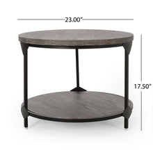 Load image into Gallery viewer, Coffee Table With Wood Patterned Tabletop And Iron Frame - Gray