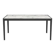 Load image into Gallery viewer, 65" Faux Marble And Solid Wood Dining Table - White