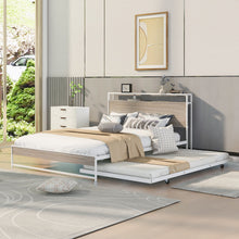 Load image into Gallery viewer, Platform Bed Frame With Trundle, USB Ports And Slat Support, No Box Spring Needed