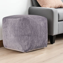 Load image into Gallery viewer, Chenille Cube Pouf Ottoman - Gray