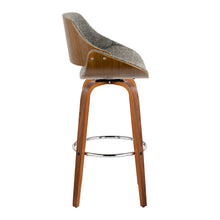 Load image into Gallery viewer, Fabrizzi - Mid Century Modern Fixed Height Barstool With Swivel With Round Footrest (Set of 2)