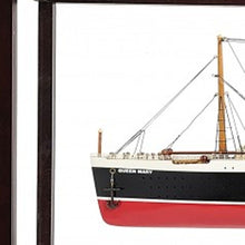 Load image into Gallery viewer, Hand Painted RMS Queen Mary Medium Display Case Model Boat - Black / Red