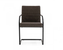 Load image into Gallery viewer, Upholstered Faux Leather Dining Arm Chairs (Set of 2) - Brown