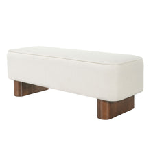 Load image into Gallery viewer, Upholstered Ottoman Bench With Thick Padded Design - Beige