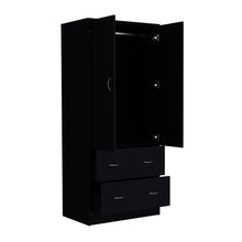 Load image into Gallery viewer, 71" Two Door Two Drawer Combo Dresser - Black