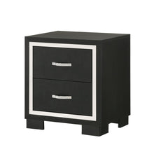 Load image into Gallery viewer, 2 Drawer Bedroom Nightstand With Handles - Black