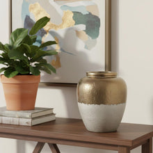Load image into Gallery viewer, Block Round Jug Vase - Antiqued Bronze / Light Gray
