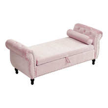 Load image into Gallery viewer, Luxurious Velvet Multifunctional Storage Ottoman Bench With Pillow