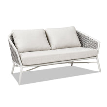 Load image into Gallery viewer, Rowan - Rope Barrel Back Patio Conversation Loveseat Sofa - Optic White