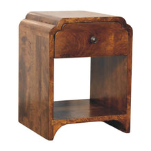 Load image into Gallery viewer, 16" Solid Wood One Drawer Scallop Edge Nightstand - Chestnut